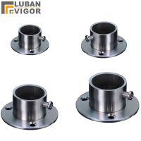 ✇۩№ So strong 25mm Stainless steel pipe support Wardrobe clothes rail flange Balcony fixed drying rack base furniture parts