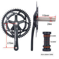 Bolany 130BCD Cranckset 170มิลลิเมตรกลวงแบบบูรณาการข้อเหวี่ยง53-39ครั้งคู่ Chainrings ที่มีแขนข้อเหวี่ยงด้านล่างสำหรับ89ความเร็วจักรยานถนน