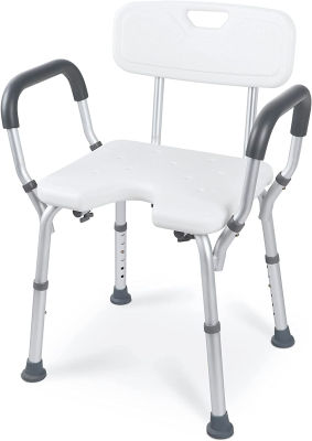 Argatin Shower Bath Chair Tool-Free Assembly Spa Bathtub Shower Lift Chair, Portable Bath Seat, Adjustable Shower Bench, White Bathtub Lift Chair with Arms… (2) (1 Shower Chairs) 1 Count (Pack of 1)