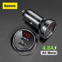 [A Necessary] ◆ Baseus 24W USB ที่ชาร์จแบตในรถคู่พร้อมจอแสดงผล LED โทรศัพท์มือถือสากลสำหรับไอโฟนหัวเหว่ย Xiaomi