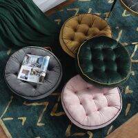 Portable Velvet Futon Round Seat Cushion Solid Colors Soft Home Chair Cushions Floor Mat Sofa Bedding Decorative