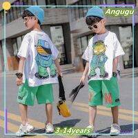 COD DSGRGTRDRT Angugu 2PCS（Tops Shorts）Kids Boys Casual Clothes 3 To 4 To 5 To 6 To 7 To 8 To 9 To 10 To 11 To 12 Year Old Sando Blouses T Shirt Terno for Teens Sale