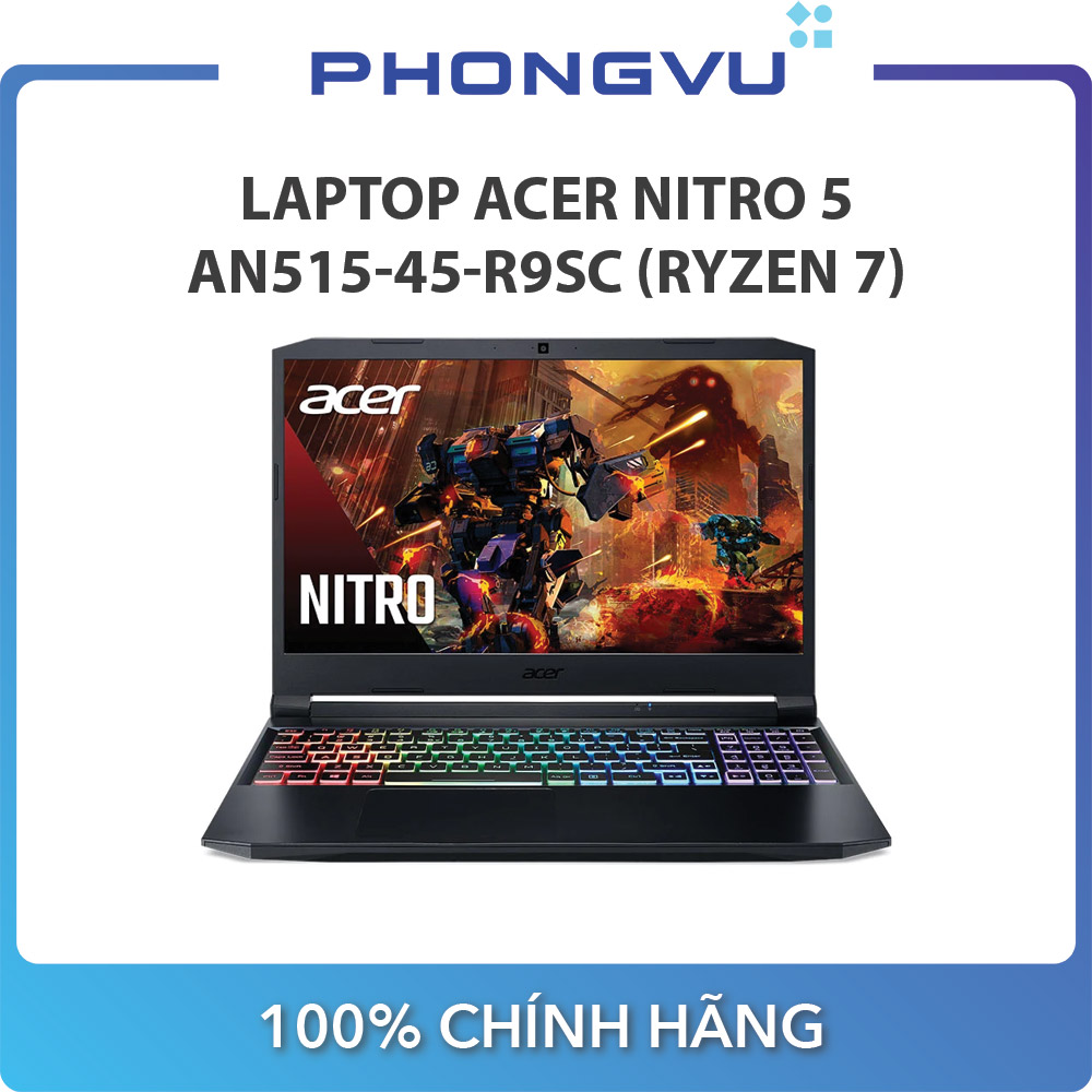 Laptop Acer Nitro 5 AN515-45-R9SC (15.6 inch Full HD 144Hz / Ryzen 7 5800H / RAM 8GB / SSD 512GB / RTX 3070 / WIn 10)