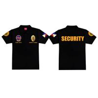 New FashionSecurity Guard Uniforms SECURITY GUARD PRINTED IN BLACK POLO SHIRT Black for Men Free Custom 2023