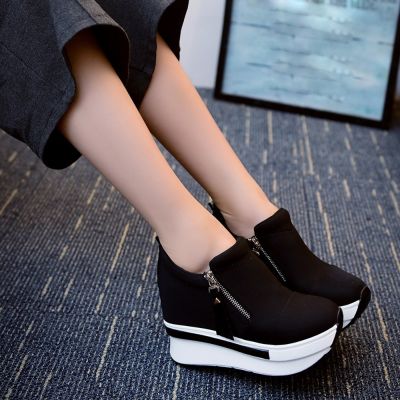 Women Wedges Boots Platform Shoes Slip On Ankle Boots