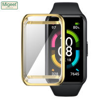 Migeet เคสสำหรับ Huawei Band 6 Watch ฝาครอบป้องกันทีพียูอ่อนนาฬิกาสำหรับ Honor Band 6เคสปกป้องหน้าจอเต็มกรอบกันชน