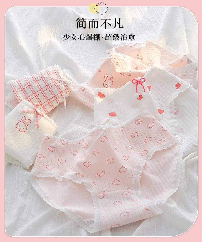 Cute Words Print Skin-Friendly Women Lingerie Soft Cotton Crotch