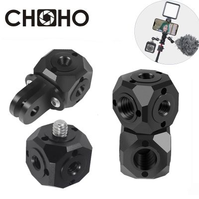 For Gopro Accessories Alloy Adapter Aluminum Converter 1/4 to 3/8 Hole Tripod Base Mount For Go Pro Hero 11 10 DJI Osmo Action 2 Adhesives Tape
