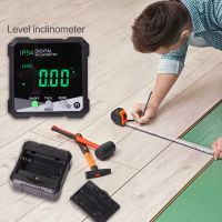 Precision IP54 Angle Finder Bevel Box LCD Backlight Digital Inclinometer Goniometers 4*90° Magnetic Slope Meter Protractor Tool