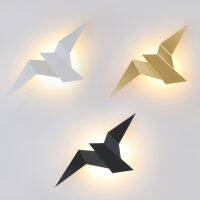 Modern Plated Aluminium Bird Wall Lamps Bed Room Foyer Study LED Lustre Decoration Dining Room Bathroom Wedge Indoor Lighting