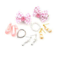 1Set of Fashion Jewelry Necklace Earring Bowknot For for Doll Party Accessories Kids Gift Accessories