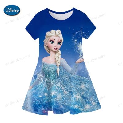 Fashion Baby Girls Disney Frozen Dress Summer Dress Cartoon Frozen Dress Princess Elsa Dress Childrens Girl Clothing 0-10 Years