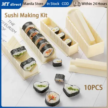 PUROSUR Sushi Roll Maker Making Kit Mold Sushezi Rice Roller Mold Kitchen DIY Set, Size: 11.4