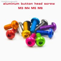 ▣✙◊ 10pcs aluminum screw M3 M4 M5 M6x5/6/8/10/12/16/20/25 ISO7380 colourful Aluminum hex socket head screw