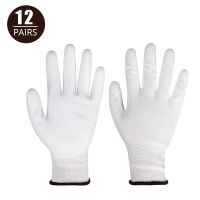 12 Pairs Working Gloves Safety Coated Anti-static Dipping Antiskid Wear-resistant Labor Protection