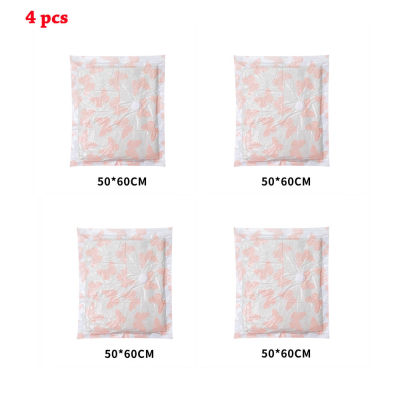 4PCS Home Vacuum Bag For Clothes Storage Pillows Bedding Blanket Foldable Compressed Organizer Space Saving Seal Bags