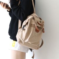 Uniqlo 2023 New Japanese ins wind pure color backpack female 2022 New fashion bag female han edition high school backpack shoulders the original