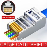 Xintylink ขั้วต่อ Cat6 Rj45 Cat5e Cat5 SFTP STP สายเคเบิลอีเทอร์เน็ตปลายปลั๊ก Rg Rj 45เครือข่าย Cat 6สายแจ็คหุ้มโลหะ