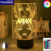 Anime NANA Led Night Light Oosaki Nana &amp; Komatsu Nana Acrylic 3d Lamp Flash for Bedroom Remote Control Color Changing Nightlight