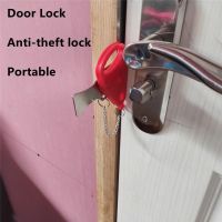 【LZ】◑  1PC Door Lock Anti-theft lock portable door buckle lock portable lock temporary room door stopper Home Room Hotel Door Safety