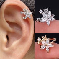 New Zircon Crystal Wrap Ear cuffs Earring Fake Non Piercing Women Bicycle Punk Rock Bar Light Ear Cartilage Clip Adjustable 1Pc