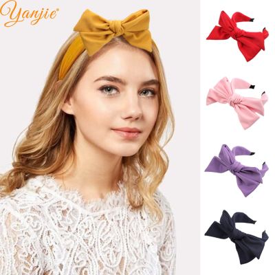 【YF】 2022 Hot-sale Textured Tied Hair Bow Fabric Covered Women Headband Style Handmade Accessories Hairband For Girl