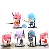 TYLLER โมเดลขนาดเล็ก6ชิ้น/เซ็ตของสะสมตุ๊กตา PVC Rimuru Tempest Figurine โมเดลของเล่นตุ๊กตาเครื่องประดับรูปแบบฟิกเกอร์ของเล่น