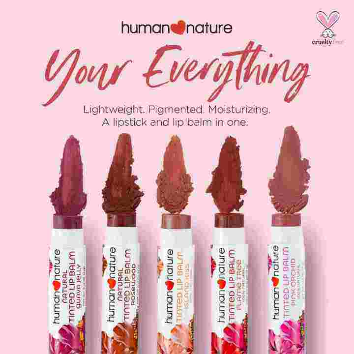 Tinted Lip Balm, Lipstick 4g With Cooling Effect on Lips By Human