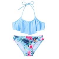 Falbala Print Girls Kids Swimsuit 2023 Summer Kid Bandage Bikini Set Children Baby Bandage Biquini Infantil Swimwear Beachwear