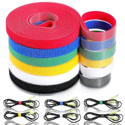 5M/Roll 15/20mm Reusable Fastening Tape Cable Ties Straps Hook and Loop Tape Strips DIY Cable Management Wire Organizer Adhesives Tape