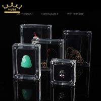【LZ】❇  Caixa De Jóias Acrílica Transparente caixa De Armazenamento De Pedra Nus Do Tesouro De Cor Antioxidante caixa De Exposição Do Anel Do Ímã