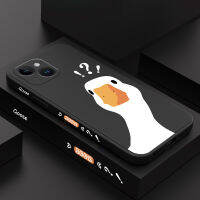 เคสสอบถามเป็ด IPhone 15 14 13 12 11 Plus Pro Max Mini ซิลิโคนเหลวรูปแบบด้านข้าง