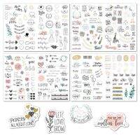 MARRIITT 206/230PCS รูปหัวใจ สติกเกอร์แบบไสในงานแต่งงาน ใบยูคาลิปตัส รักธีม Bliss decals น่ารักน่ารักๆ กันน้ำกันน้ำได้ สติกเกอร์อัลบัมภาพเจ้าสาว ของตกแต่งบรรจุภัณฑ์