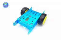 โครงรถหุ่นยนต์ Aluminum alloy robot Smart car ล้อเหลือง/ยางดำ สี Metallic Blue