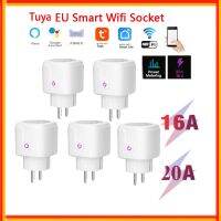 Tuya Smart Plug Korea Type Wifi Smart Wireless Socket Power Monitering 16A 20A EU Smart Timer Socket Remote Voice Control Alexa Ratchets Sockets