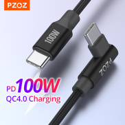 PZOZ Cáp 90 Độ PD 100W USB C Sang USB Type C Cho MacBook Pro Ipad Sạc