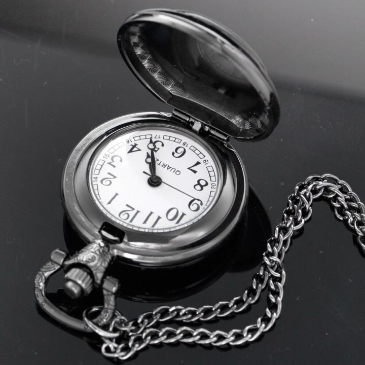 holloween-นาฬิกาข้อมือควอตซ์หน้าปัดใหญ่-นาฬิกาพกสร้อยคอจี้วินเทจ