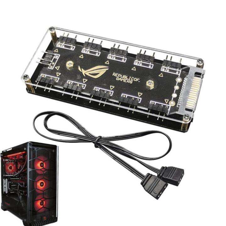 ARGB Hub Splitter 3Pin ARGB Splitter Extension Cable 11 Port PC ARGB Splitter Hub 5V