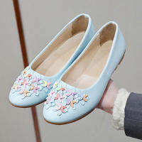 Atikota ashion Flower Pattern Flat Shoes Shallow Mouth Round Head Single Shoes New Casual Shoes