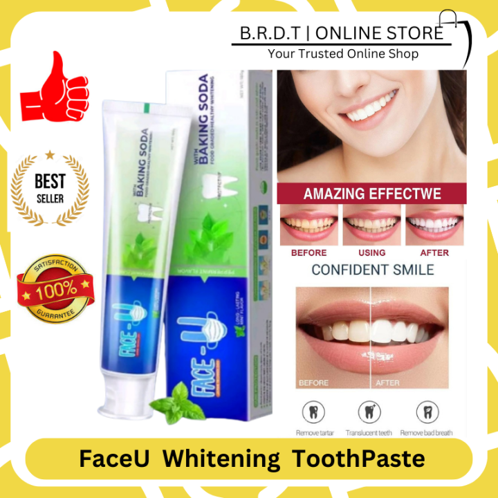 FACEU 180g Teeth Whitening Toothpaste Peppermint Fresh Breath Removes ...