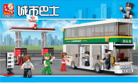 ProudNada Toys ของเล่นเด็ก ตัวต่อเลโก้ เลโก้ ปั้มแก๊ซ รถบัส Sluban Gas Station 403 PCS M38-B0331