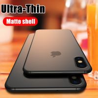 หรูหราบางเฉียบ0.2มม.โทรศัพท์พีซีสำหรับ iPhone 11 Pro Max X XR XS Max คลุมทั้งหมดสำหรับ iPhone 6 6S 7 8 Plus Matte เคสกันกระแทก