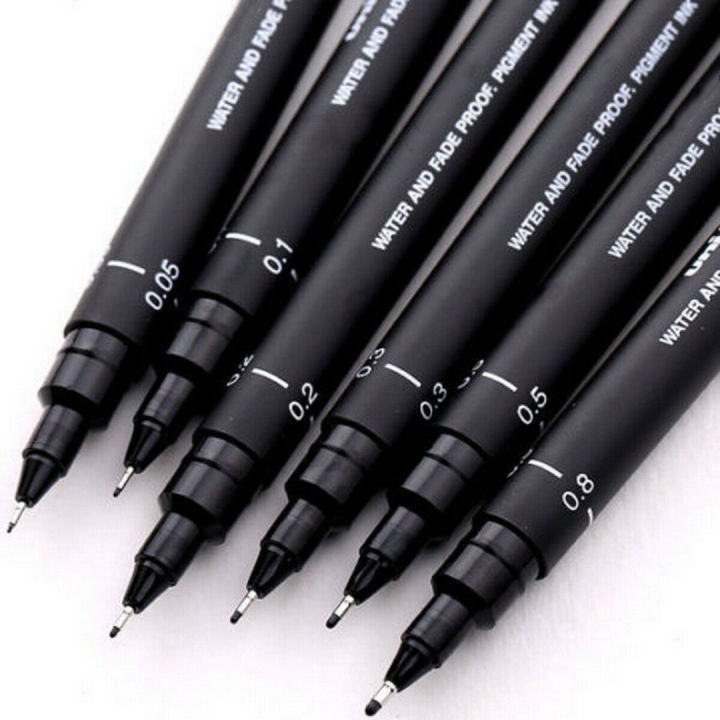 bokali-6pcsใหม่เข็มกลัดขนมิงค์วาดปากกาไฟน์ไลเนอร์005-01-02-03-05-08เข็มเอกสารปากกา