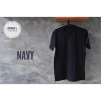 DSL001 เสื้อยืดผู้ชาย (คอกลม/คอวี) เสื้อยืดสีพื้น Navy (สีกรม) **ไม่มีการเย็บตะเข็บข้างตัวเสื้อ** เสื้อผู้ชายเท่ๆ เสื้อผู้ชายวัยรุ่น