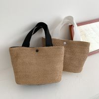 New Women Seaside Summer Beach Vacation Wild Woven Bag Retro Handbag Straw Woven Bag 【AUG】