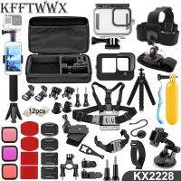 【LZ】▨卐  KFFTWWX Waterproof Housing Case Monopod Tripé Screen Protector Set Black Kit Acessórios Go Pro Hero 11 9