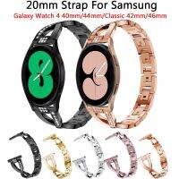 วงเหล็กสแตนเลสสำหรับ Samsung Galaxy Watch6 5 40 44มม. Pro 45มม. สายรัดข้อมือนาฬิกาอัจฉริยะ20มม. Watch6 43มม. 47มม.