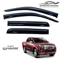 กันสาด ISUZU D-max 2012-2016 ดำเข้ม สกรีนโลโก้  4 ประตู แคป มีให้เลือก 2 แบบ แบบธรรมดากับแบบหนาพิเศษ