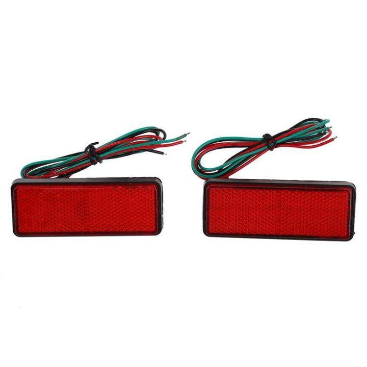 2x LED Red Reflector Tail Brake Stop Marker Light Truck Trailer ATV RV