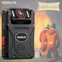 BOBLOV กล้อง M7 Pro MAX 4K ตัว GPS ที่สวมใส่พร้อมรีโมทคอนโทรล HD 2196P 256GB ตำรวจ bodycam กับเลนส์หมุนได้180 ° กล้องบันทึกเสียงวิดีโอ15ชั่วโมงมองเห็นกลางคืนพร้อมพอร์ต USB-C และชาร์จเร็ว